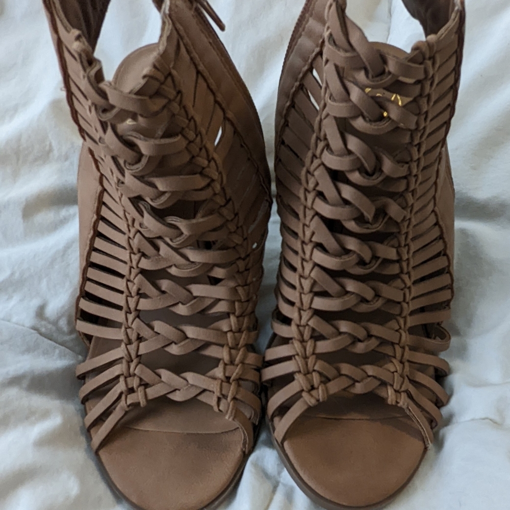 Open toe booties
